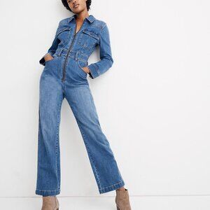 Madewell Denim Zip-Front Coverall Jumpsuit Western Edition Bramblewood Wash